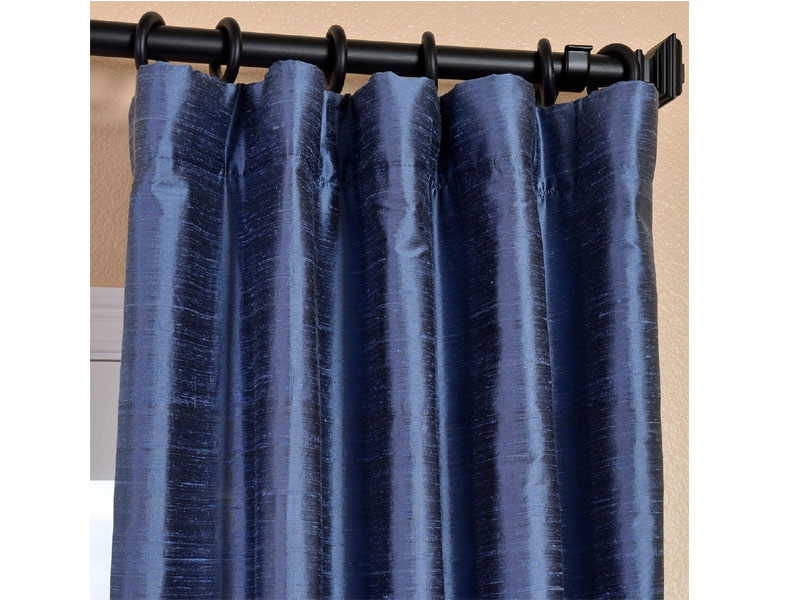 Winter Blue Textured Dupioni Silk Curtain