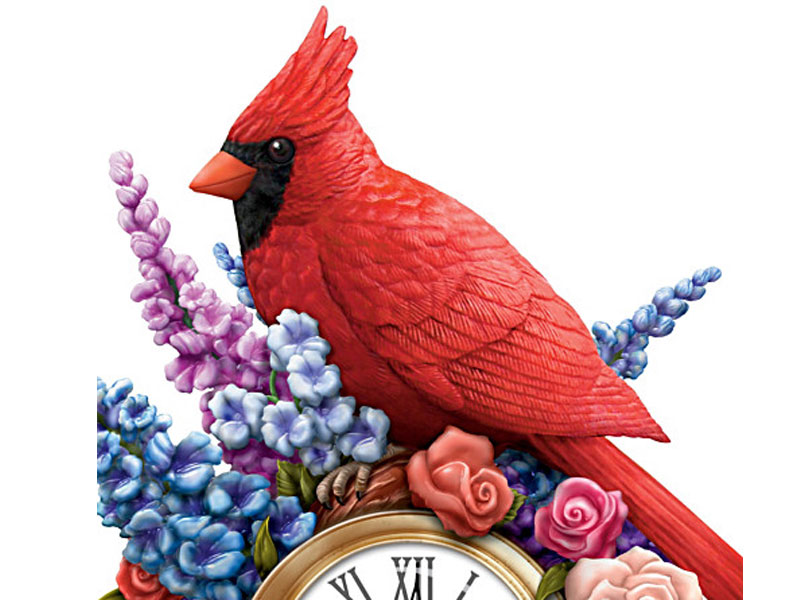 Thomas Kinkade Remembrance Cardinal Table Clock