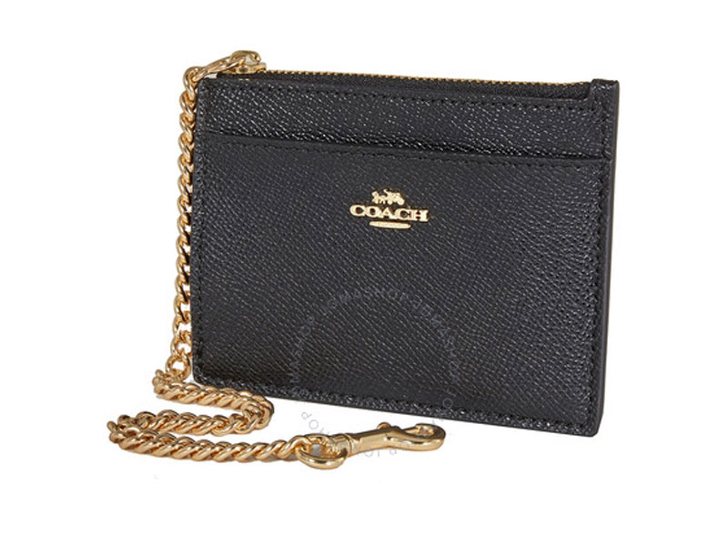 Coach Ladies Chain Card Case in Black