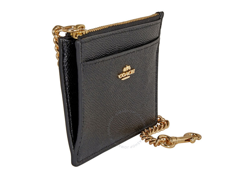 Coach Ladies Chain Card Case in Black