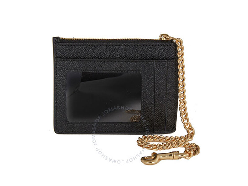 Coach Ladies Chain Card Case in Black