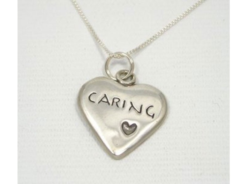 Sterling Silver Box-Link Necklace and Character Heart For Women