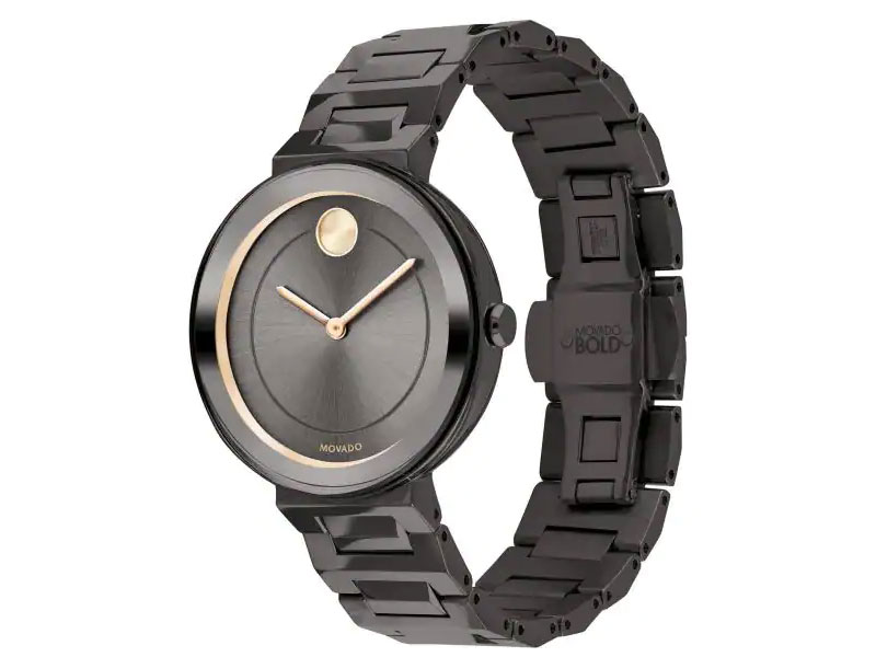 Ladies' Mid-Size Movado BOLD Gunmetal Stainless Steel Watch 3600500