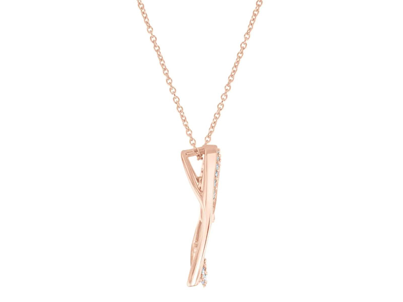 Women's Reeds Exclusive Narrative Rose Gold Diamond Heart Necklace 1/5ctw