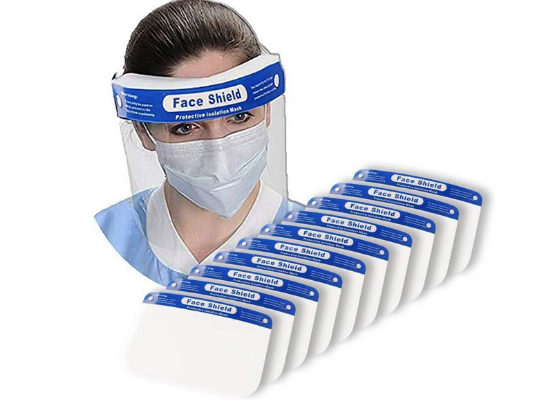 High Quality Face Shield 10 Pack Free 4oz. Bottle Of Hand Sanitizer Included