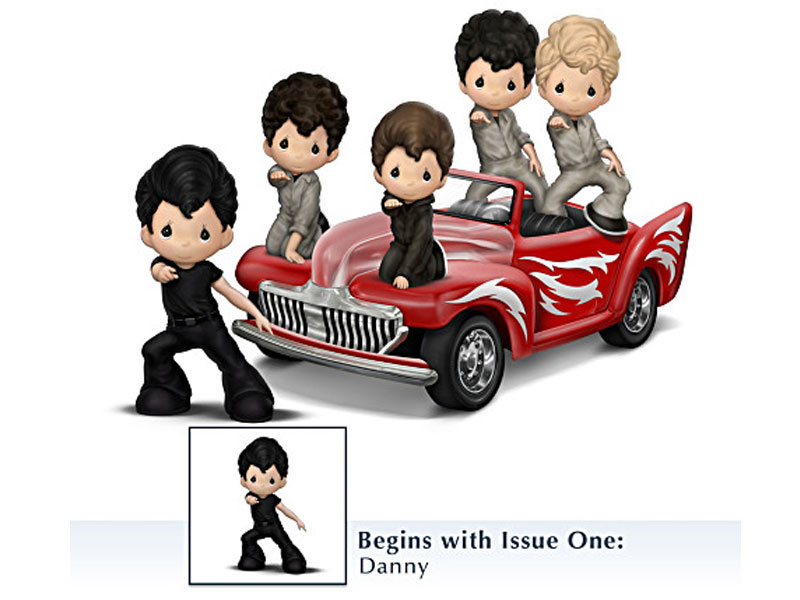 Precious Moments Grease Figurine Collection With Car Display