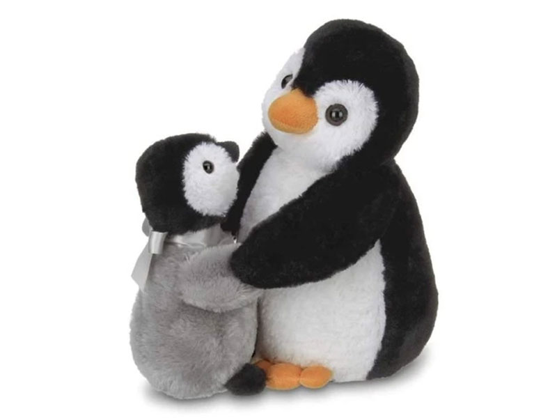 Wiggles & Wobbles Plush Stuffed Penguin With Baby