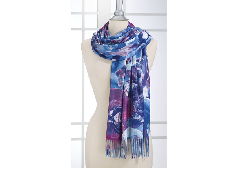 Women's Watercolor Flowers Scarf