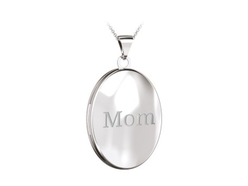 Women's Engravable Sterling Silver Oval Photo Locket