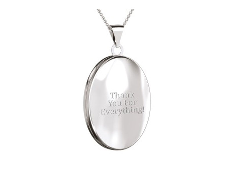 Women's Engravable Sterling Silver Oval Photo Locket