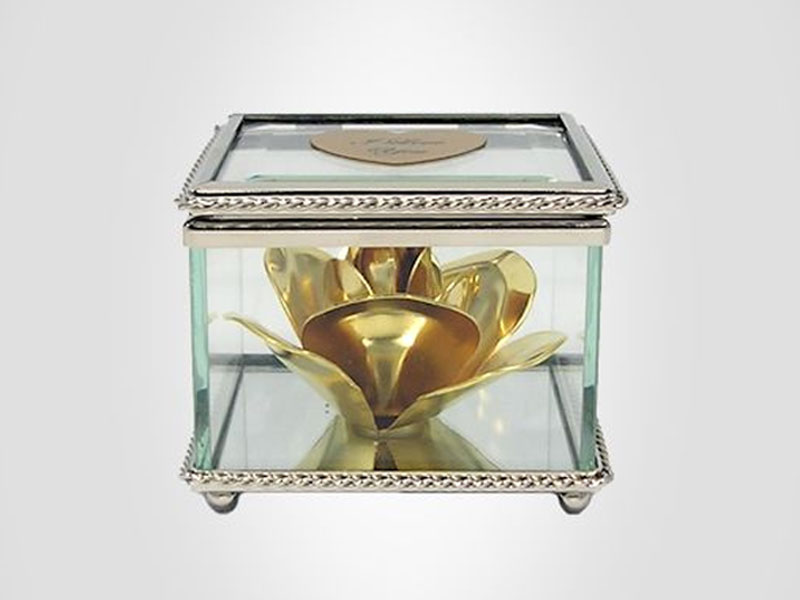 Large Heirloom Rose Flower in Glass Museum Case