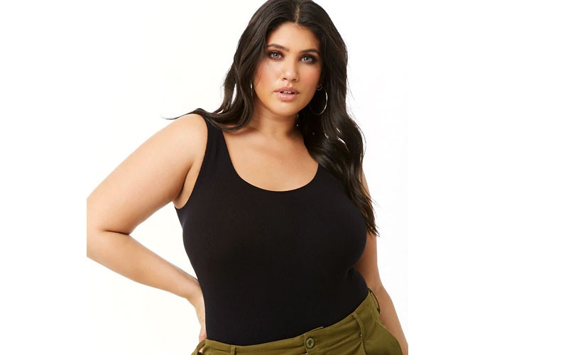 Plus Size Seamless Ribbed Bodysuit