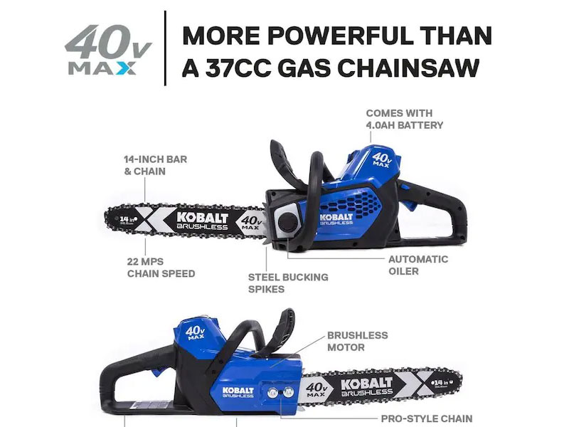 Kobalt 40-Volt 14-in Brushless Cordless Electric Chainsaw