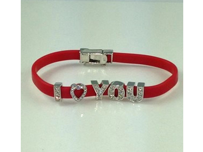 Sterling Silver Rubber Love Bracelet For Women