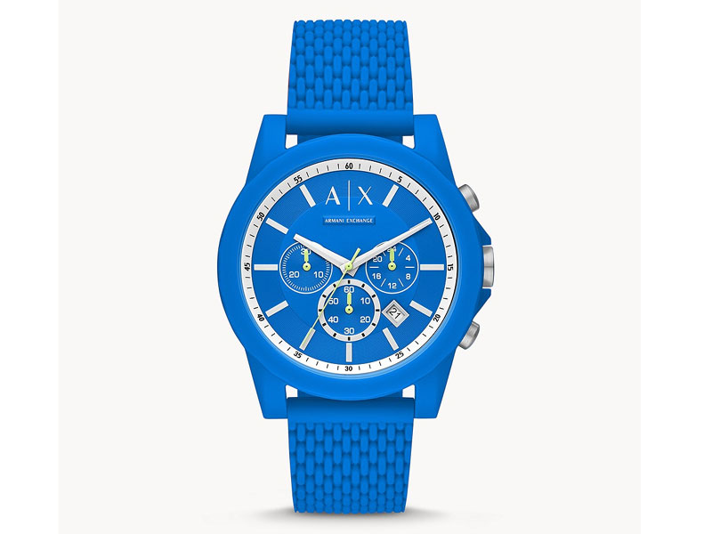 Armani Exchange Chronograph Blue Silicone Watch