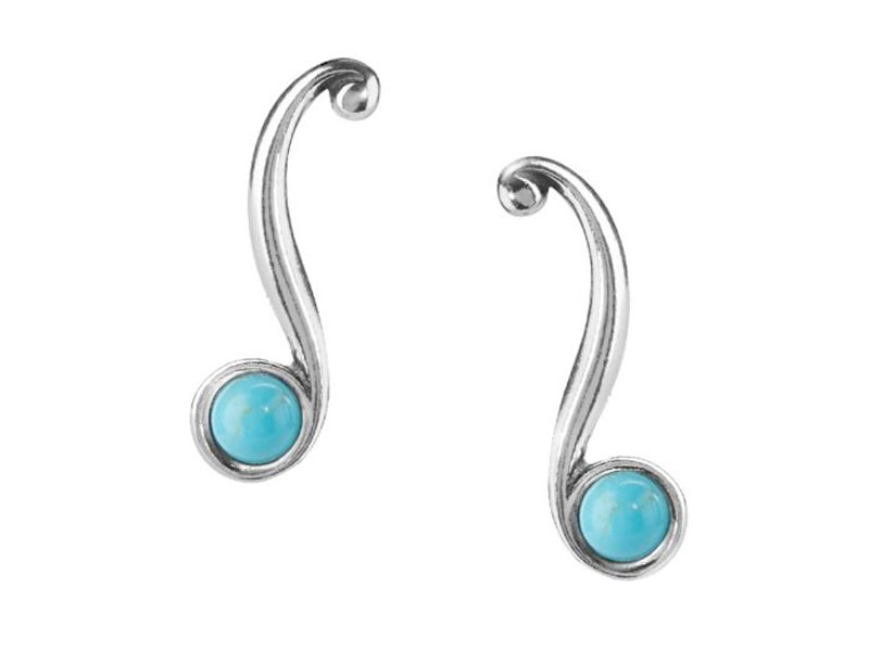 American West Jewelry Women's Sterling Silver Turquoise Ear Climber