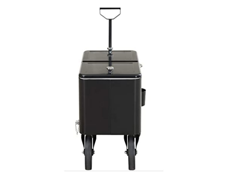 Sunjoy A601006600 Audrey 60-Quart Rolling Cooler Cart Black