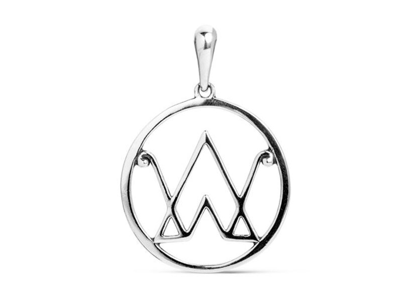 American West Jewelry Women's Sterling Silver Logo Pendant Enhancer