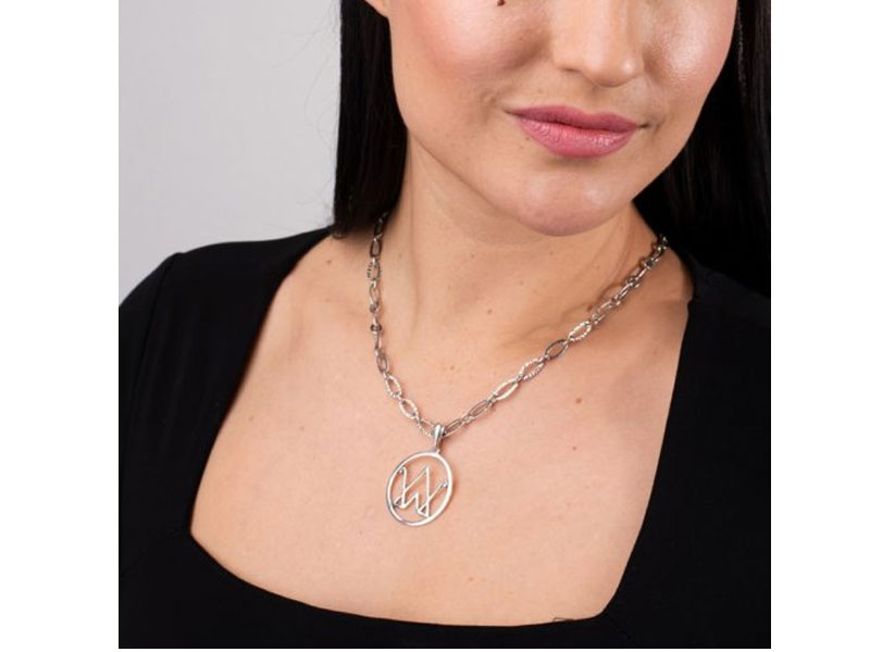American West Jewelry Women's Sterling Silver Logo Pendant Enhancer