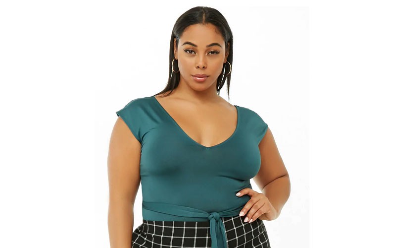 Plus Size V-Neck Bodysuit