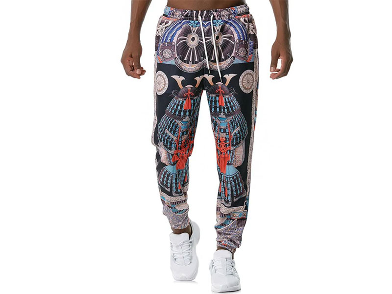 Men's Drawstring Allover Tribal Print Casual Pants