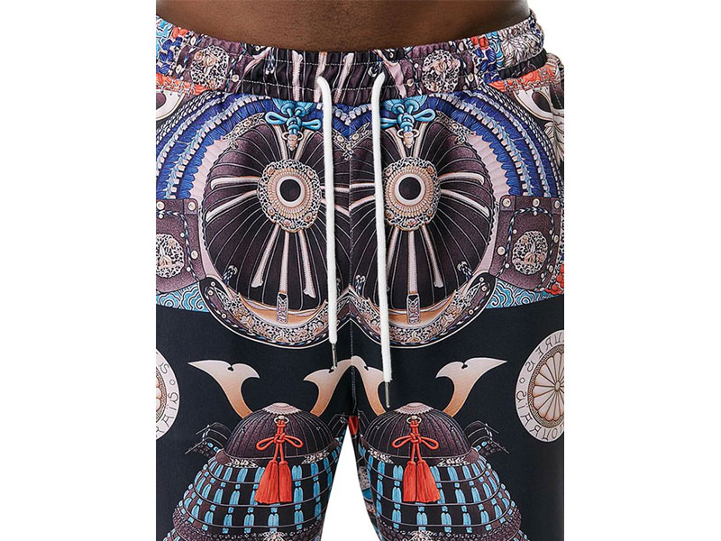 Men's Drawstring Allover Tribal Print Casual Pants
