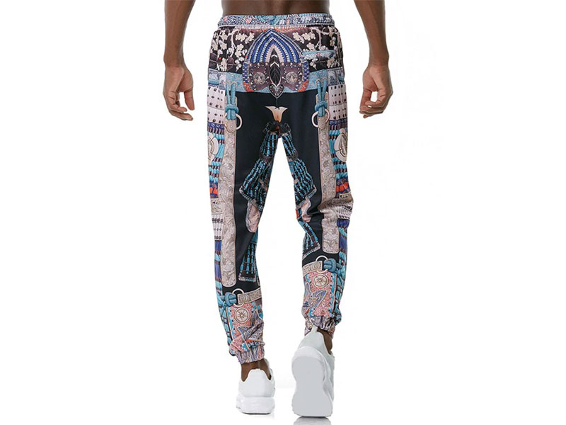 Men's Drawstring Allover Tribal Print Casual Pants