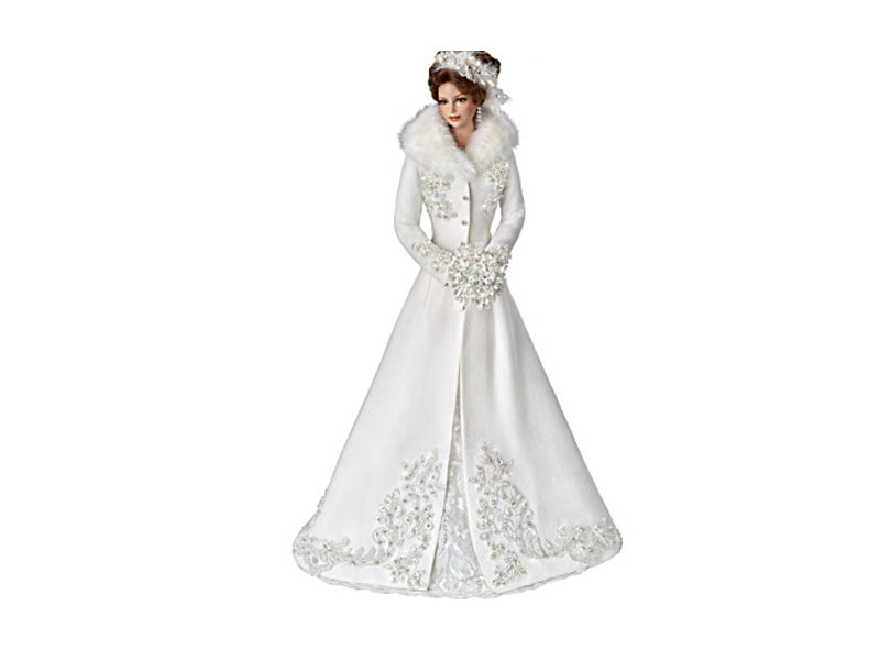 Cindy McClure Winter Romance Porcelain Bride Doll