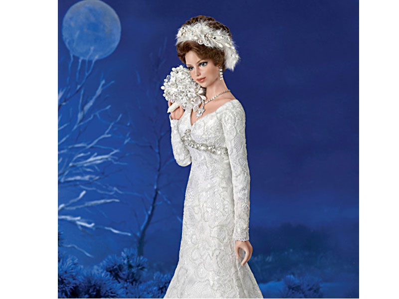 Cindy McClure Winter Romance Porcelain Bride Doll