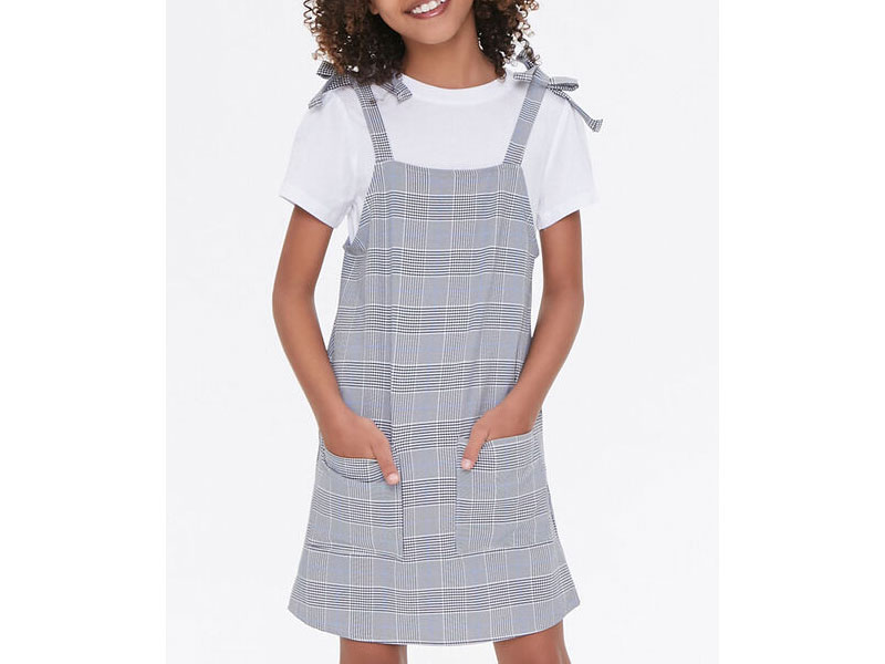 Girl's Pinafore Plaid Dress Kids