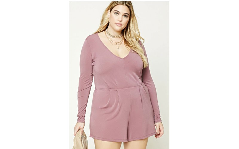 Plus Size V-Neck Romper