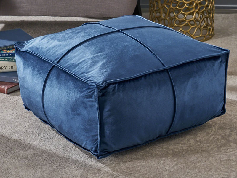 Cytheria Velvet Square Bean Bag Ottoman