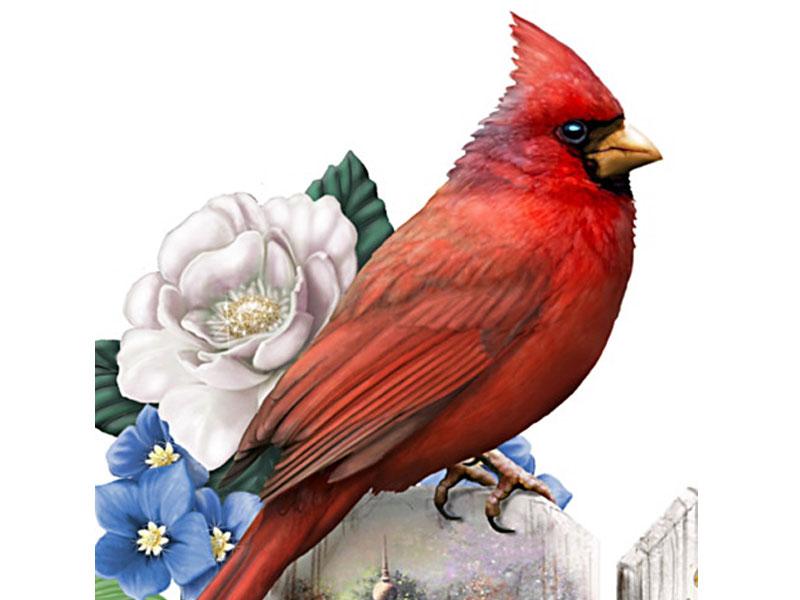 Thomas Kinkade A Love So Dear Cardinal Figurine