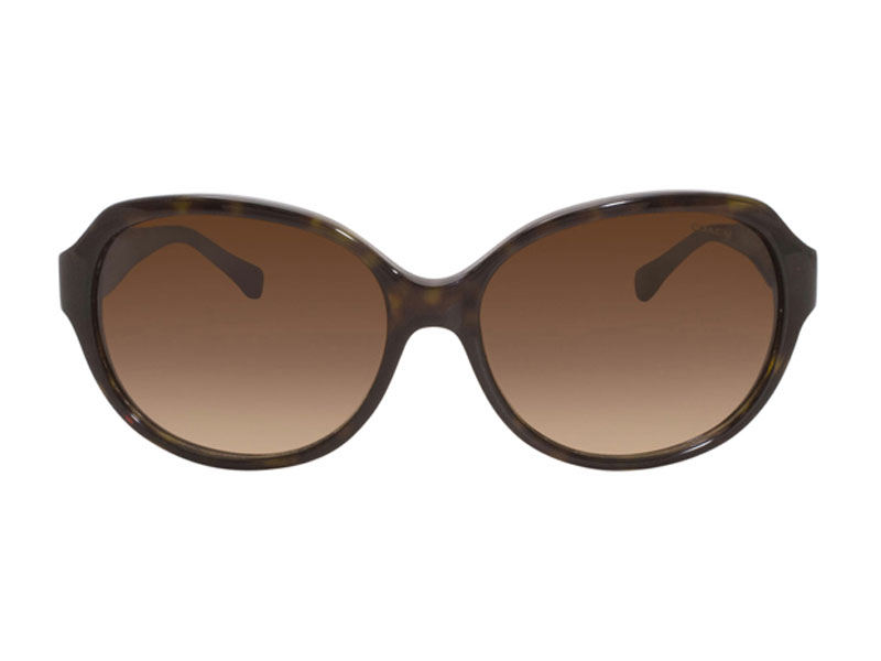 Coach Dark Tortoise Oval W-Gradient Lens Sunglasses For Women