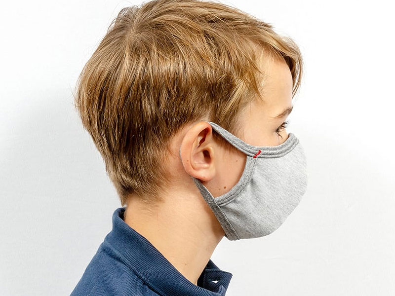Marc Nelson Reusable Small/Youth Face Mask w/ Ear Loops Cotton Gray
