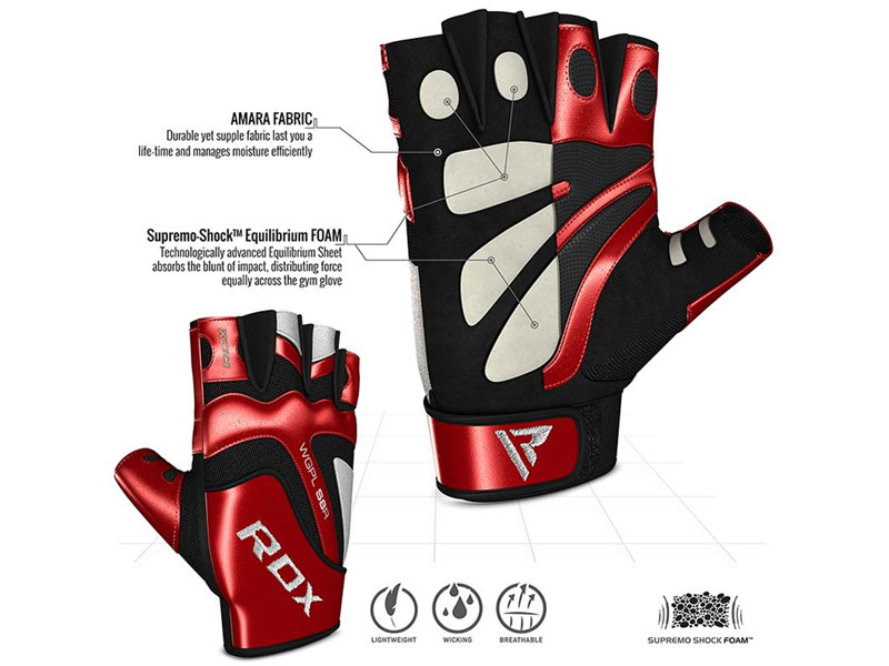 RDX S8 Bold Half Finger Weight Lifting Gym Gloves