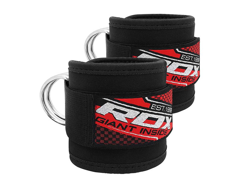 RDX A1 Adjustable Hook & Loop Ankle Straps For Lower Body Workouts Black