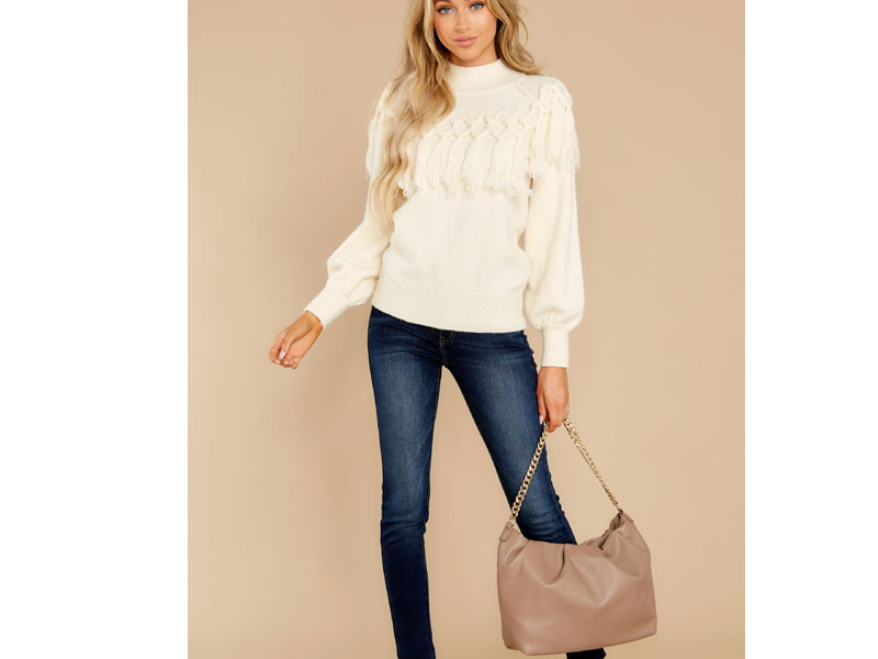 Women's Cheery Tunes Cream Sweater