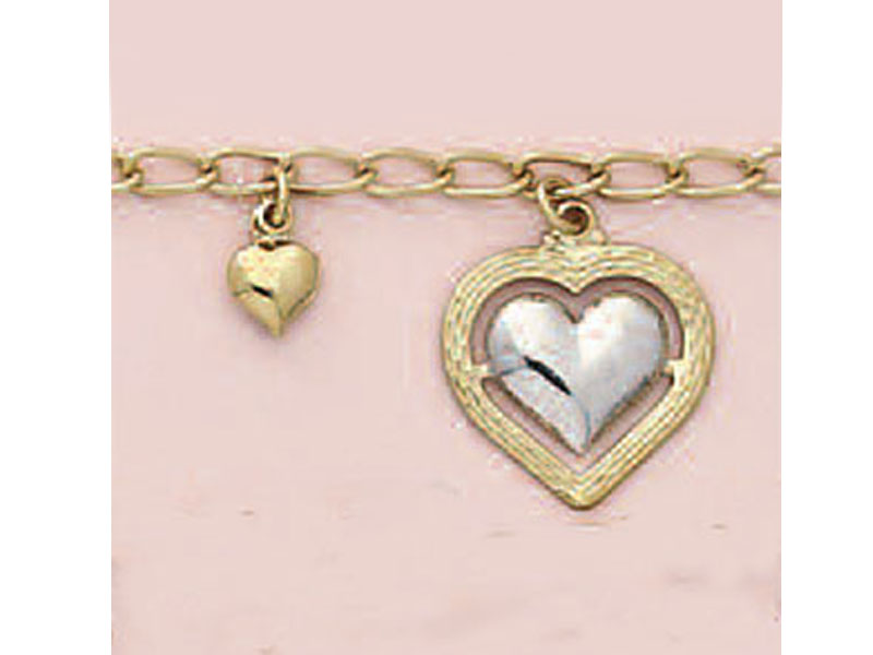 Women's Two Tone Heart Bracelet