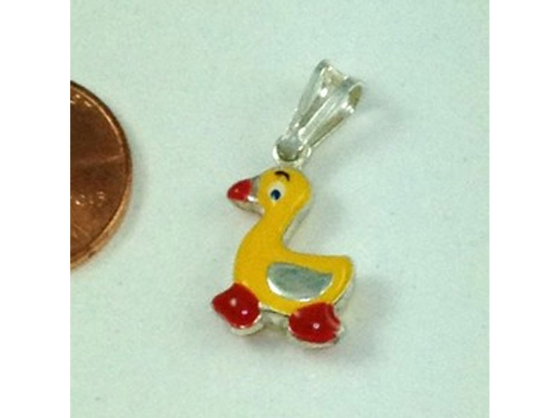 Italian Sterling Silver Hand Enameled Duckie Charm