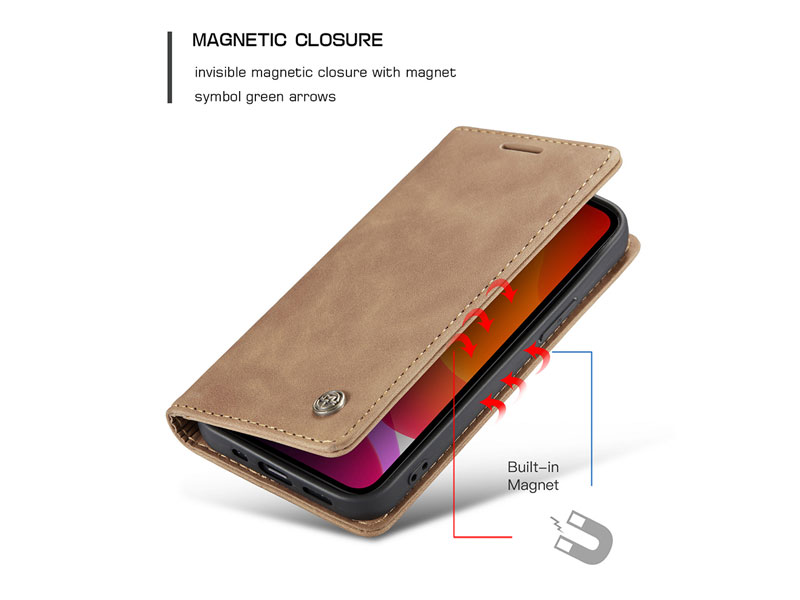 Caseme 013 Series Auto-absorbed Leather Shell with Wallet For iPhone 12 Pro/12