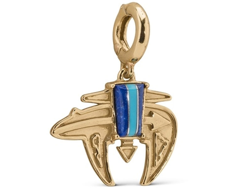 American West Jewelry Women's Brass With Blue Turquoise and Blue Pendant