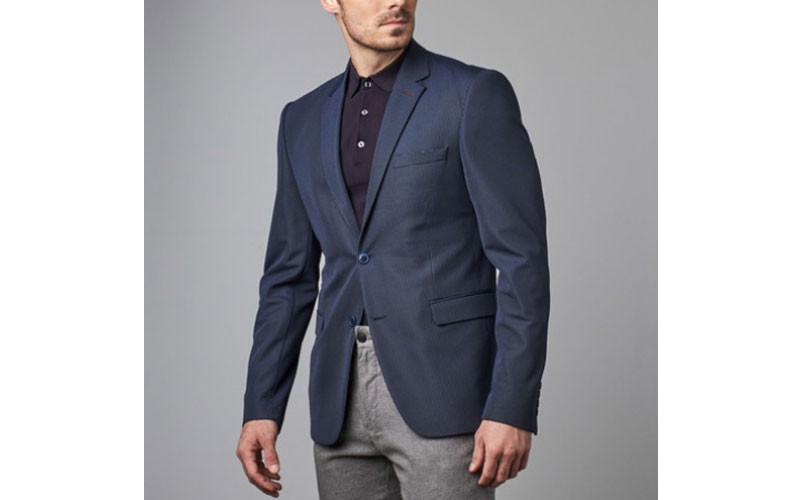 Textured Blazer Navy