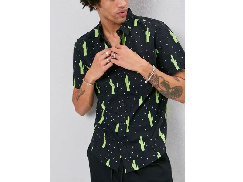 Men's Classic Fit Cactus Print Shirt