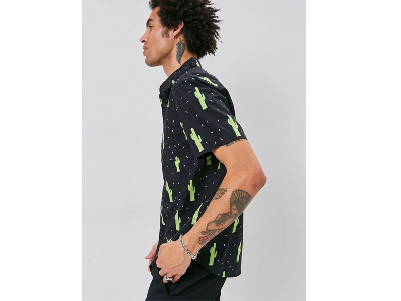 Men's Classic Fit Cactus Print Shirt