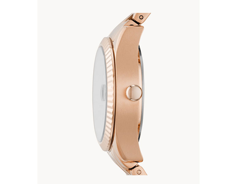 Fossil Women's Micro Three-Hand Date Rose Gold-Tone Stainless Steel Watch