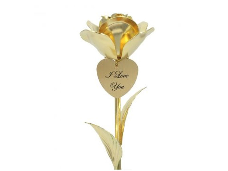 24k Gold Heirloom Rose Free I Love You Heart