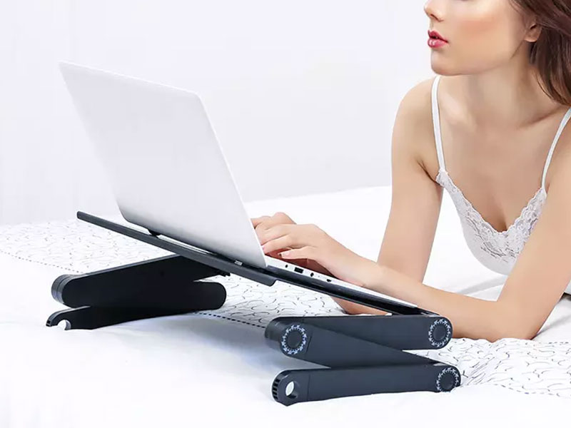 iMounTEK Adjustable And Foldable Laptop Table with Detachable Mouse Board