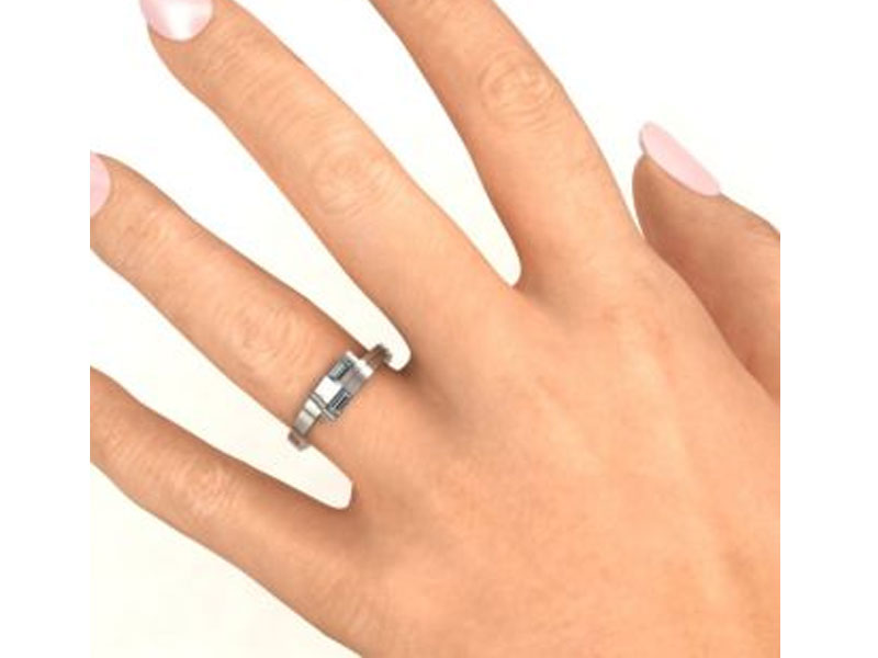 Women's Double Baguette Bypass Ring