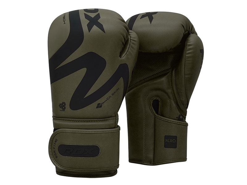 RDX T15 Nero Boxing Gloves & Punching Mitts Set Matte Green